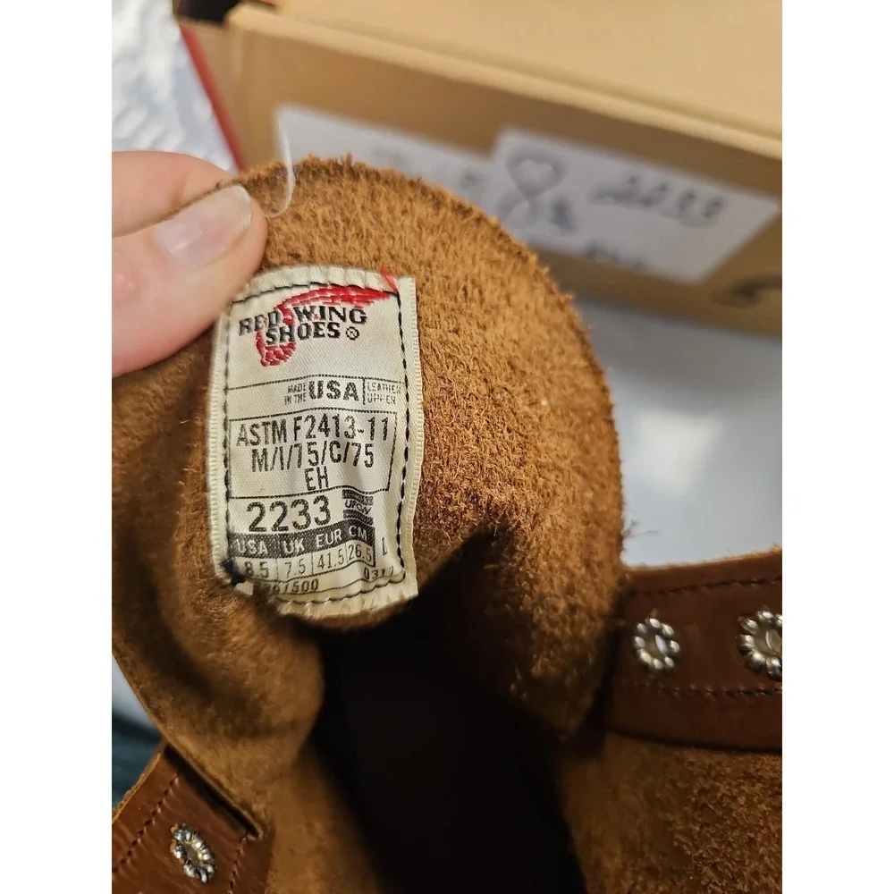 RED WING HERITAGE BOOTS SUPER SOLE #2233 Usa Made Size 8.5 New